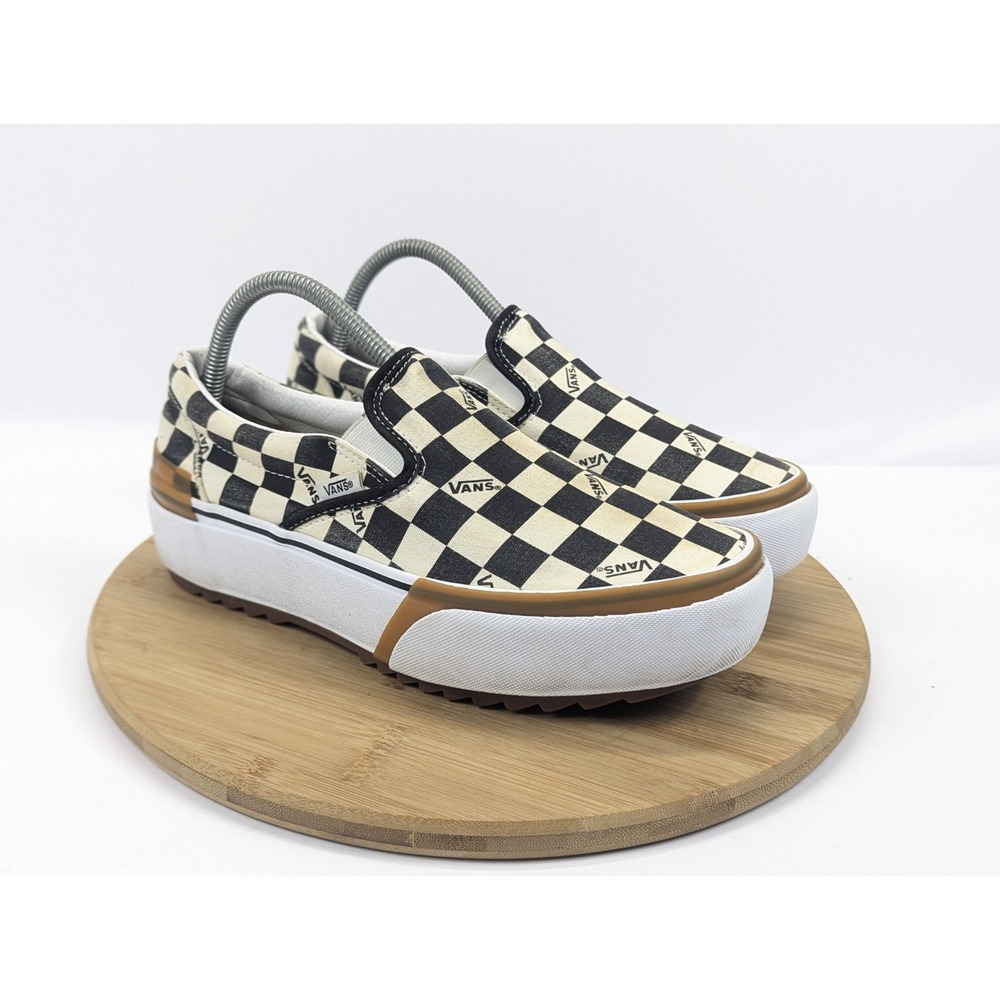 Vans Classic Era Stacked Shoes Mens 8 Slip On Checkerboard Sneakers Womans 9.5